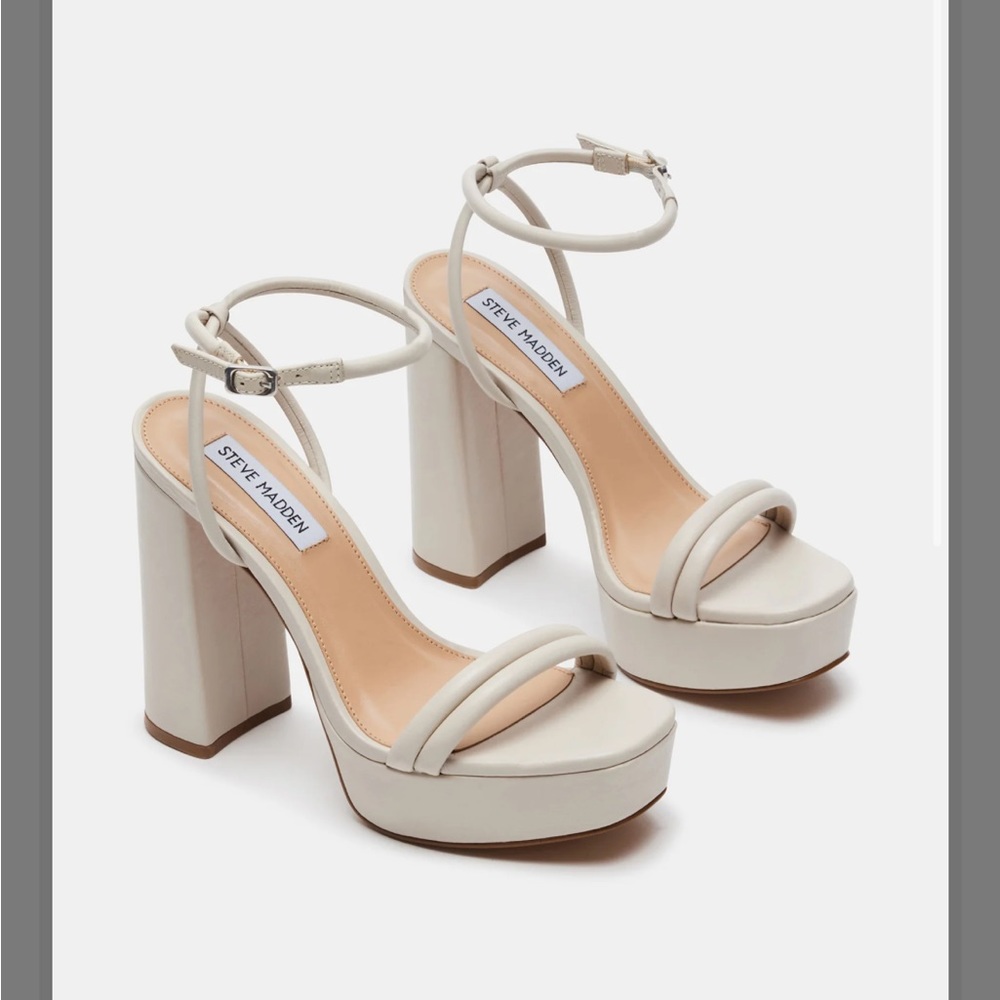 STEVE MADDEN Lofty Bone Leather Heels, Women’s size 6